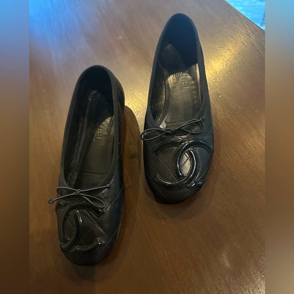 CHANEL Black Leather Insole